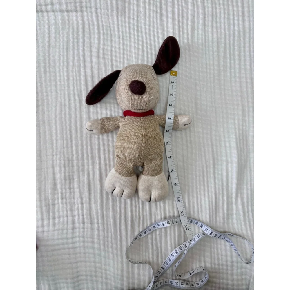 Baby Hallmark Stuffed Animal Snoopy Dog One Size Beige Brown Knit